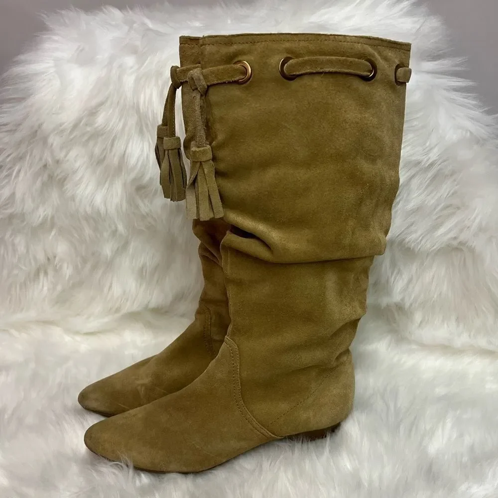 Arturo Chiang Slouch Boots Size‎ 8 Suede BIN 18